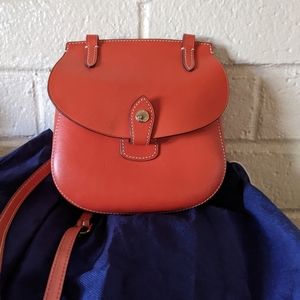 Dooney & Bourke Persimmon Alto Leather Saddle Bag, Like New Condition